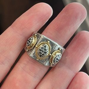 Konstantino sterling silver and black diamond ring